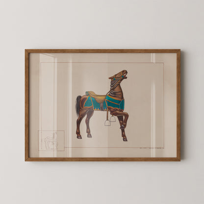 Carousel Horses (Set of 2) - Ernest Towers (1938) - Fine Art Prints N 101/102