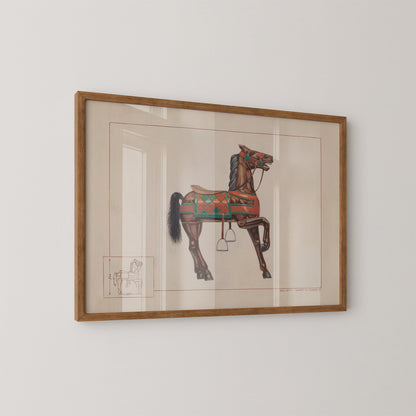 Carousel Horses (Set of 2) - Ernest Towers (1938) - Fine Art Prints N 101/102